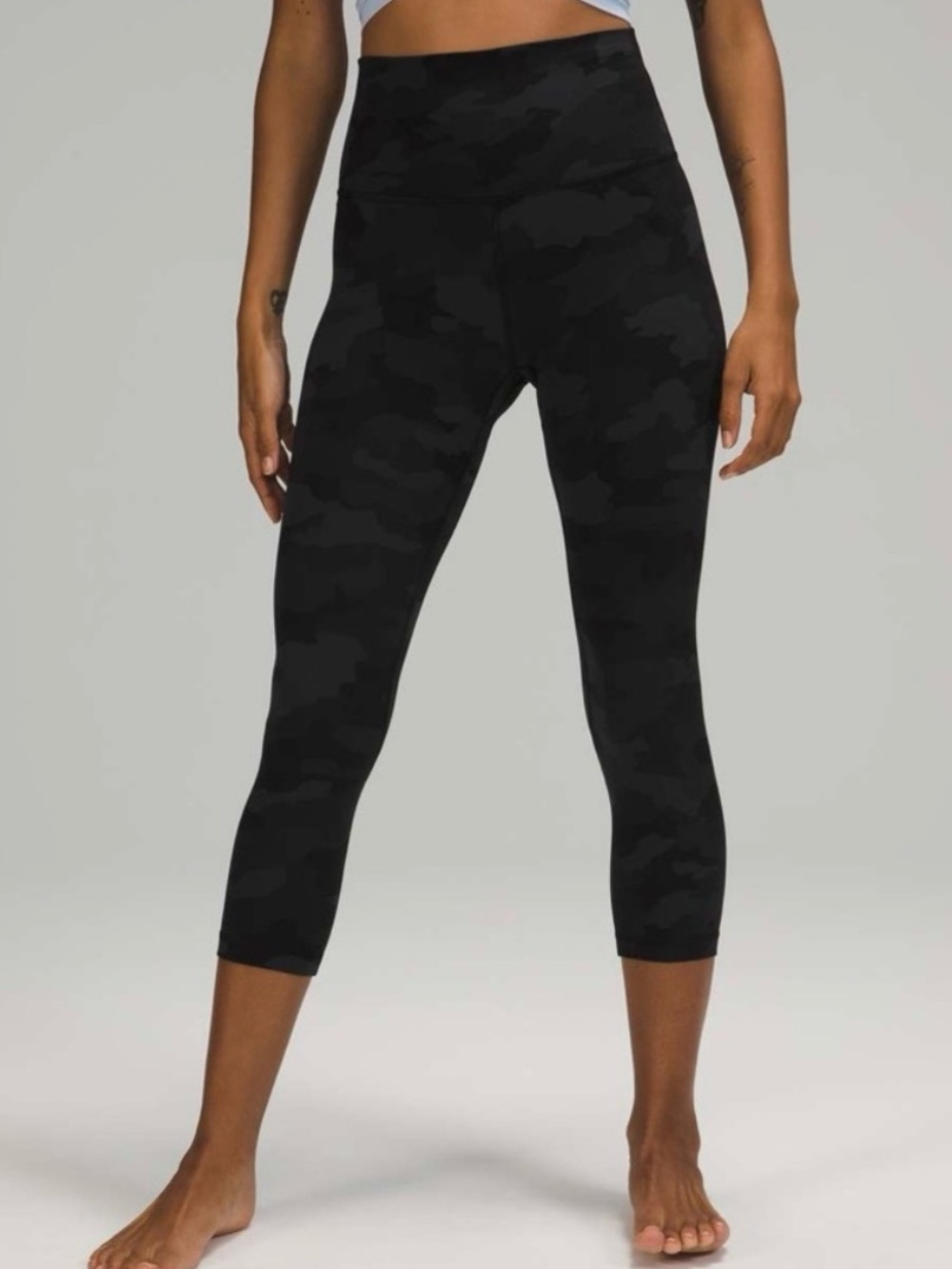 Lululemon Align Crop 21" Leggings Camo Deep Coal Multi Black - Size 10